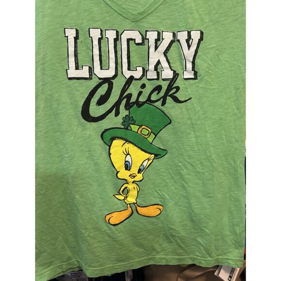 Looney Tunes Lucky Chick Tweety Bird St Patrick’s Day Graphic T Shirt XL - Picture 2 of 4
